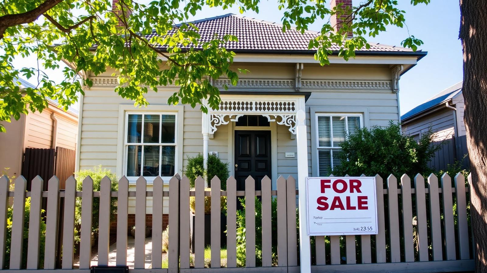 An auctioneer taking bids outside a Melbourne home
